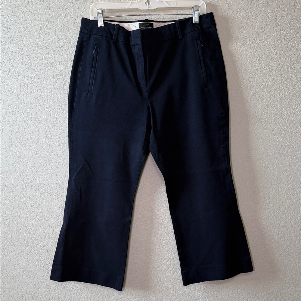 J. Crew Women’s Cropped Teddie Capri Pants Navy Blue Size 12